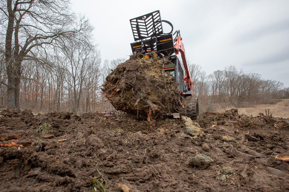 Intimidator Tree and post Puller dig root ball