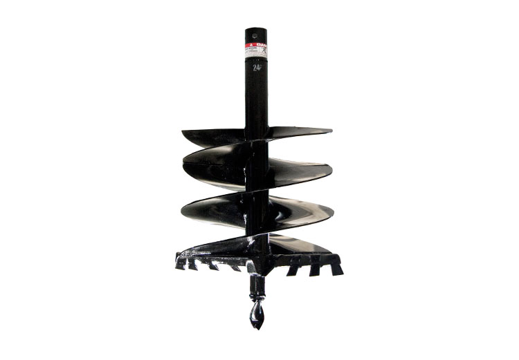 Auger 24" x 40" Hole Digger Head with Teeth w/ 29/16" Round Danuser