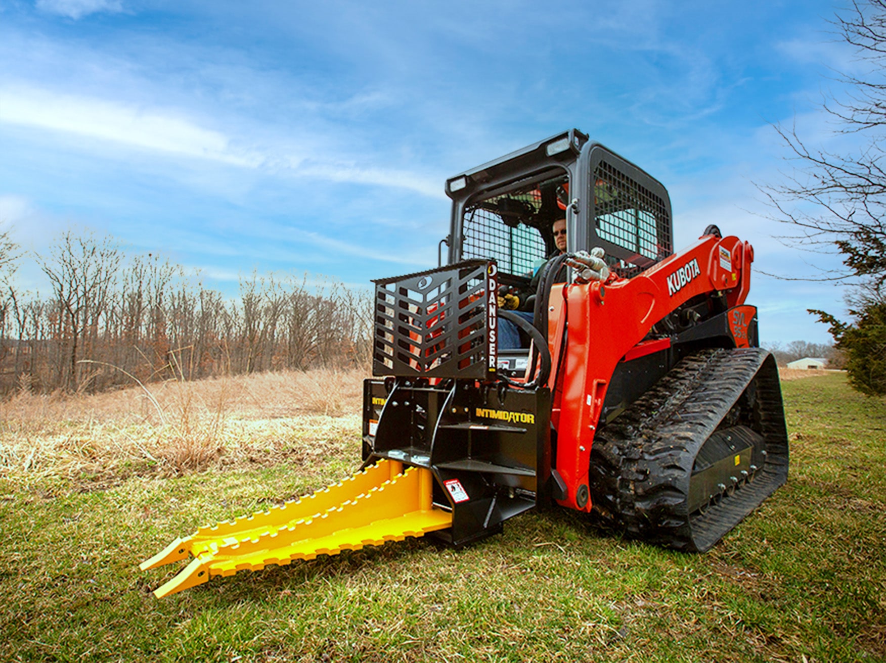 A true land-clearing, obstacle-removing attachment for your skid-steer or tractor