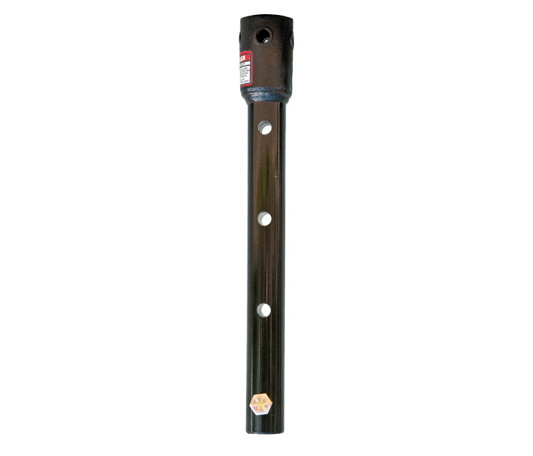 Variable length auger extensions store inside the column of 10" diameter or larger augers. Extension increments are every 6" on 12" - 24" auger extensions and every 12" on 48" - 72" auger extensions. Do not use on HP models.