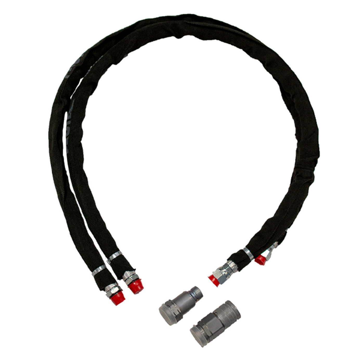 1/2" Backhoe & Excavator Hose Kit, 54” long with Couplers & Abrasion Sleeves