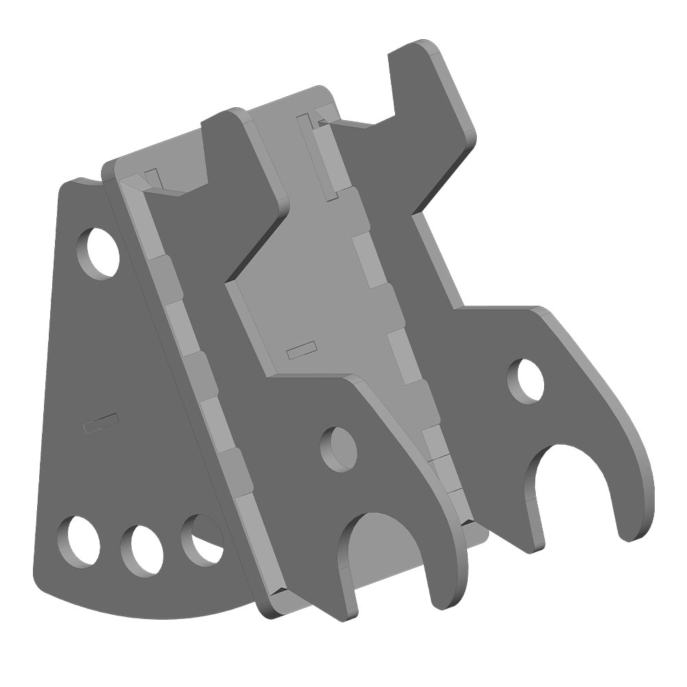 Front view of Excavator Quick Attach Mounting Kit (JD 35D & 35G (wedge))