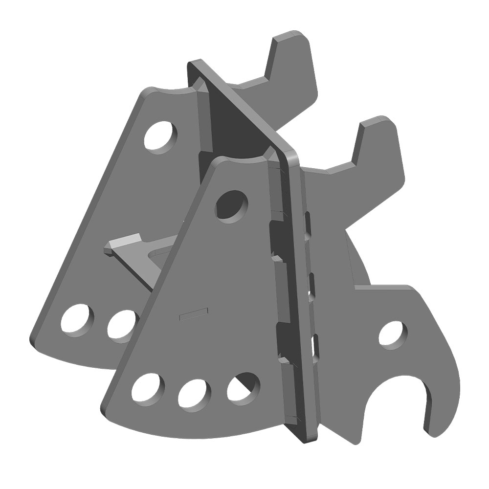 Back view of Excavator Quick Attach Mounting Kit (JD 35D & 35G (wedge))