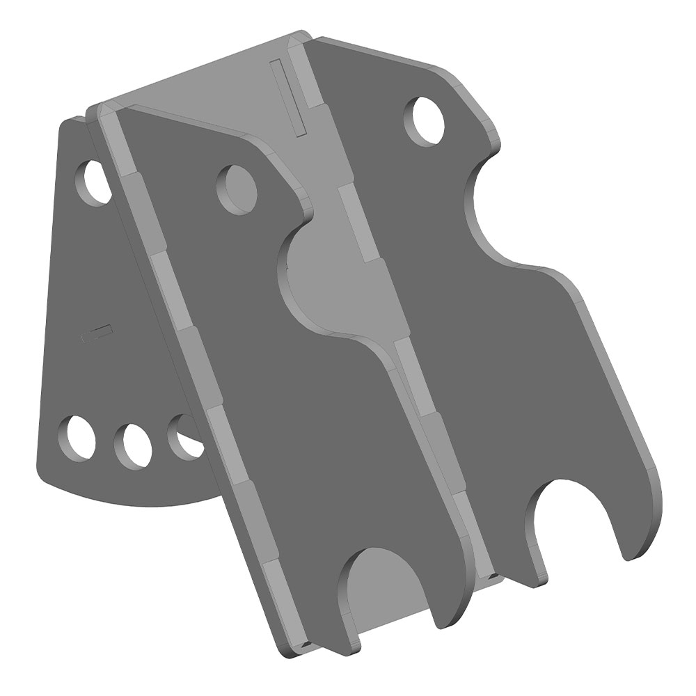 Mount that allows a Hornet Post Driver to be used on Kubota KX057, U48, U55 machines.