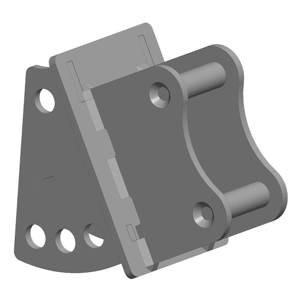 Front view of Excavator Quick Attach Mounting Kit (TAG Pin Grabber Style (quick coupler))