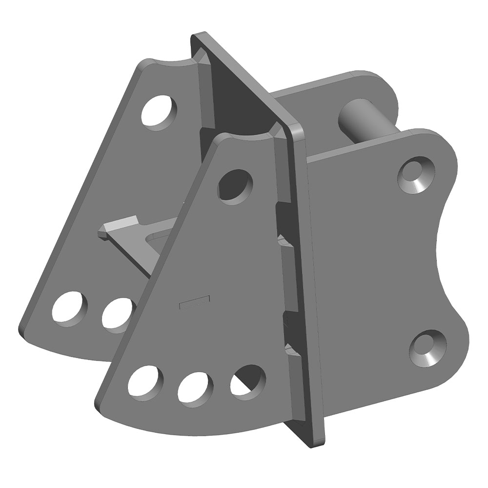 Back view of Excavator Quick Attach Mounting Kit (TAG Pin Grabber Style (quick coupler))