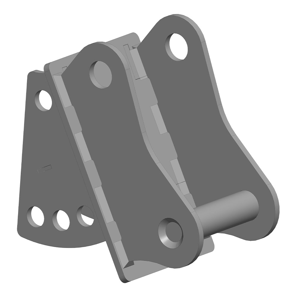 Mount that allows a Hornet Post Driver to be used on ​​​​​​​John Deere 310SJ, 310SK, 310SL, 410J, 410K, 410L machines.