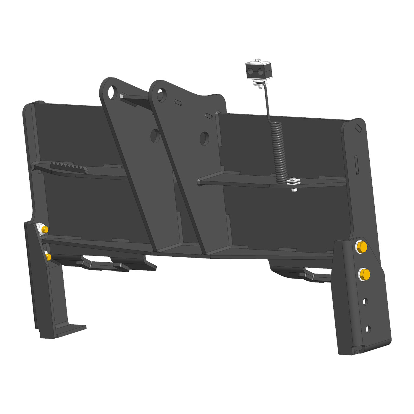 Image showing back-side of Skid Steer mount for backhoe/excavator Danuser Hornet post drivers