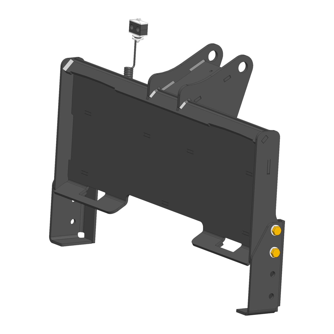 Image showing front-right view of Skid Steer mount for backhoe/excavator Danuser Hornet post drivers