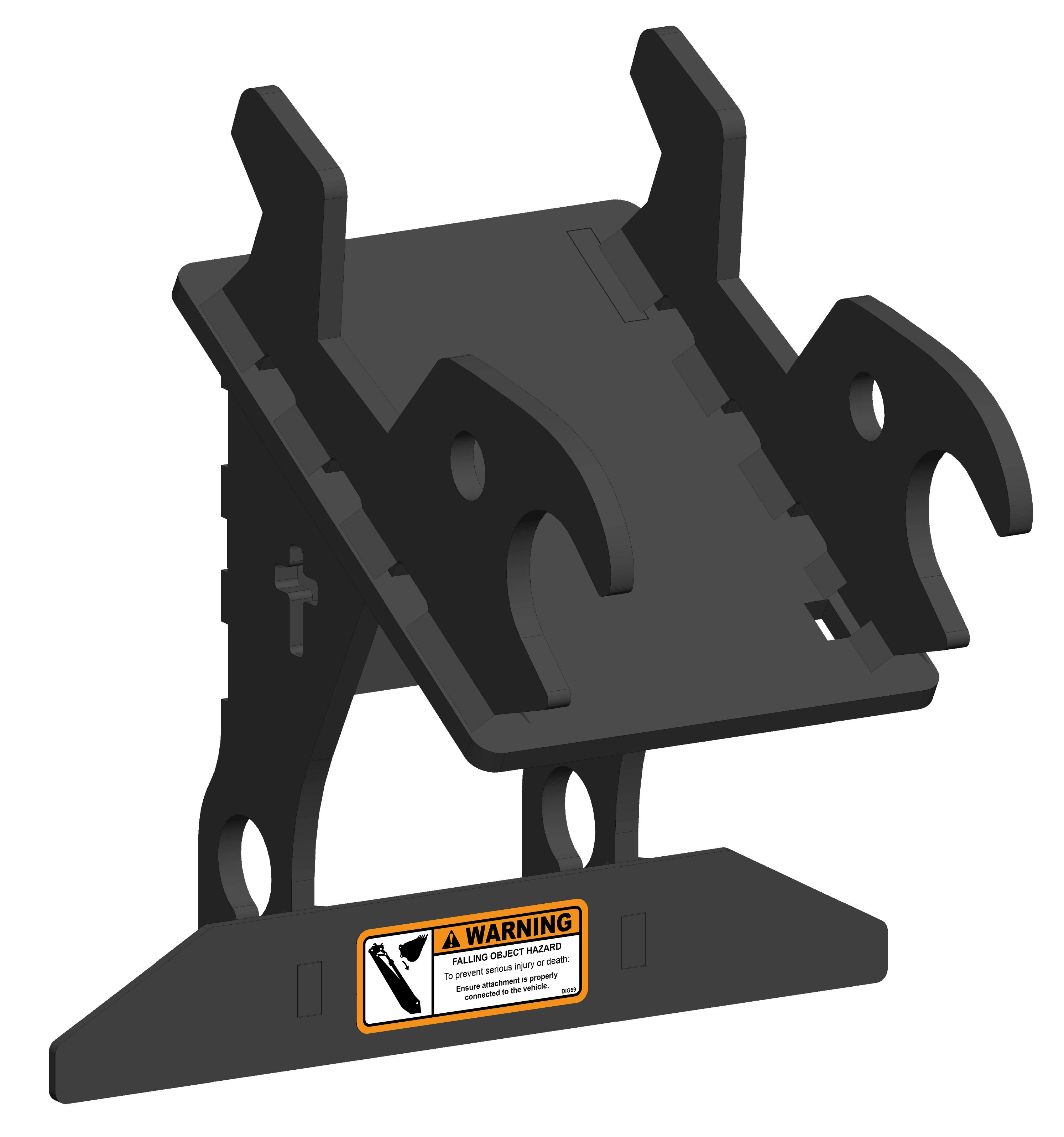 Mount that allows a T3 Post Driver to be used on 26/27/30/35 P Series machines.