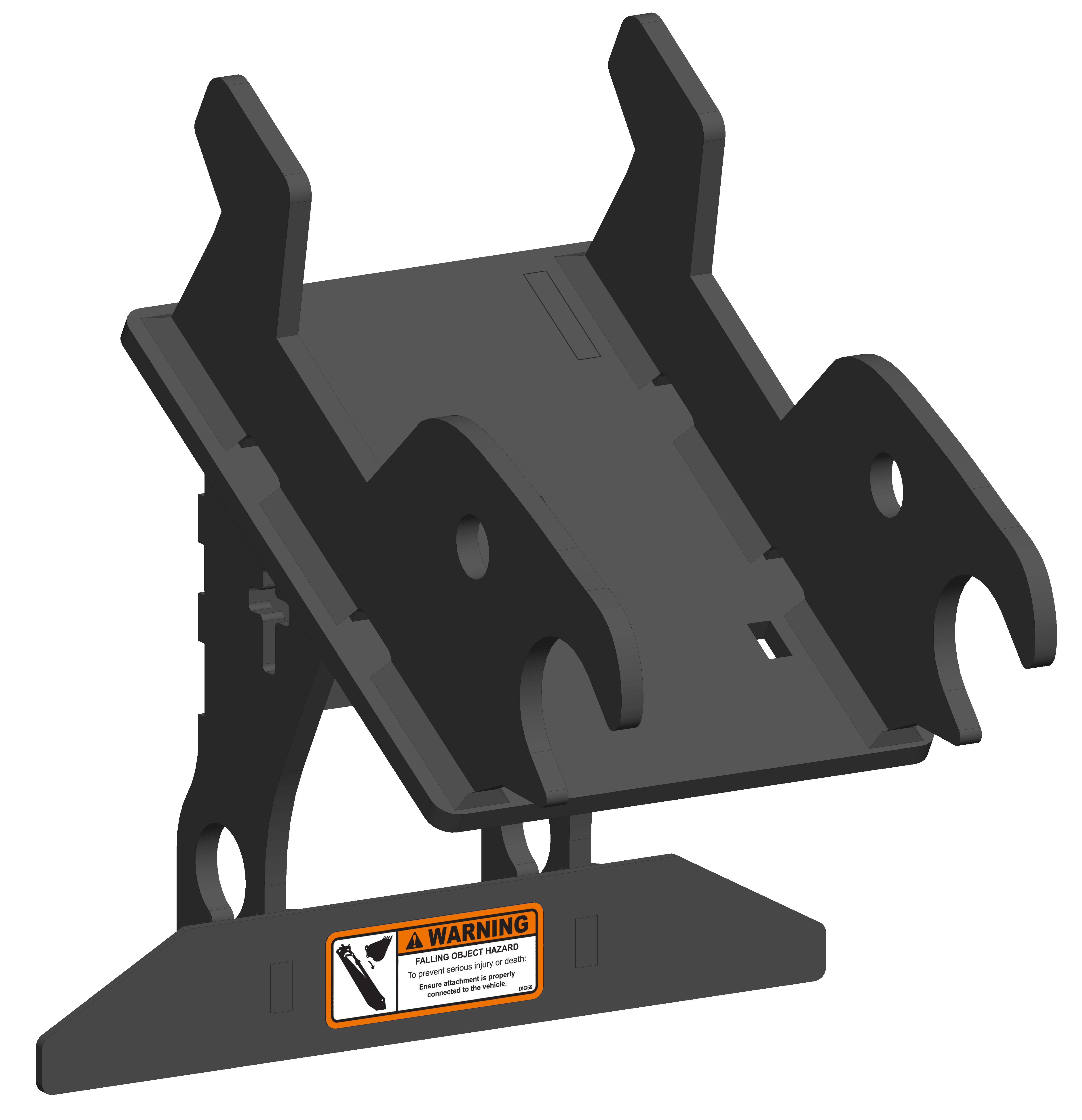 Mount that allows a T3 Post Driver to be used on John Deere 50/60 P Series machines.