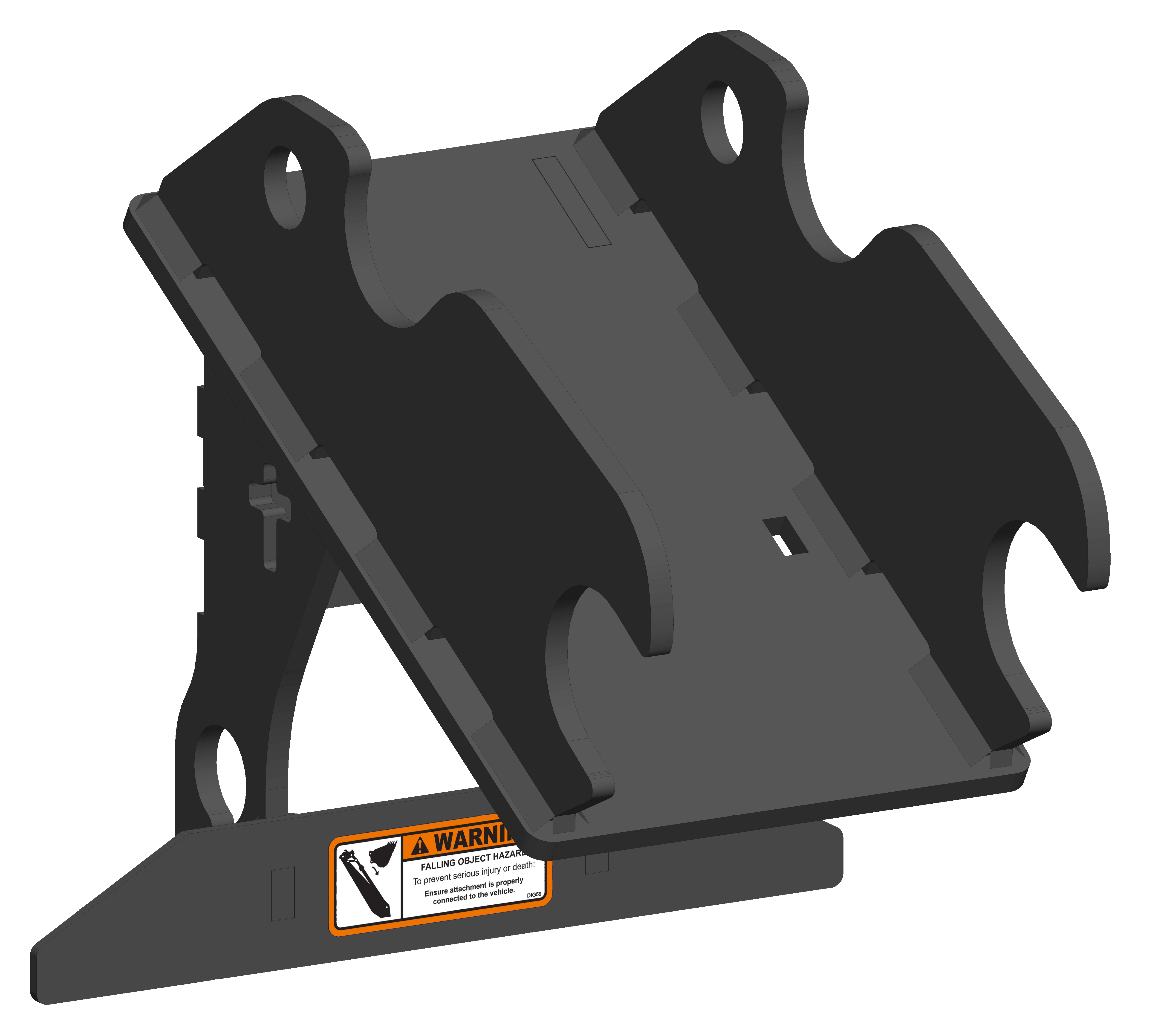 Mount that allows a T3 Post Driver to be used on Kubota KX057, U48, U55 machines.