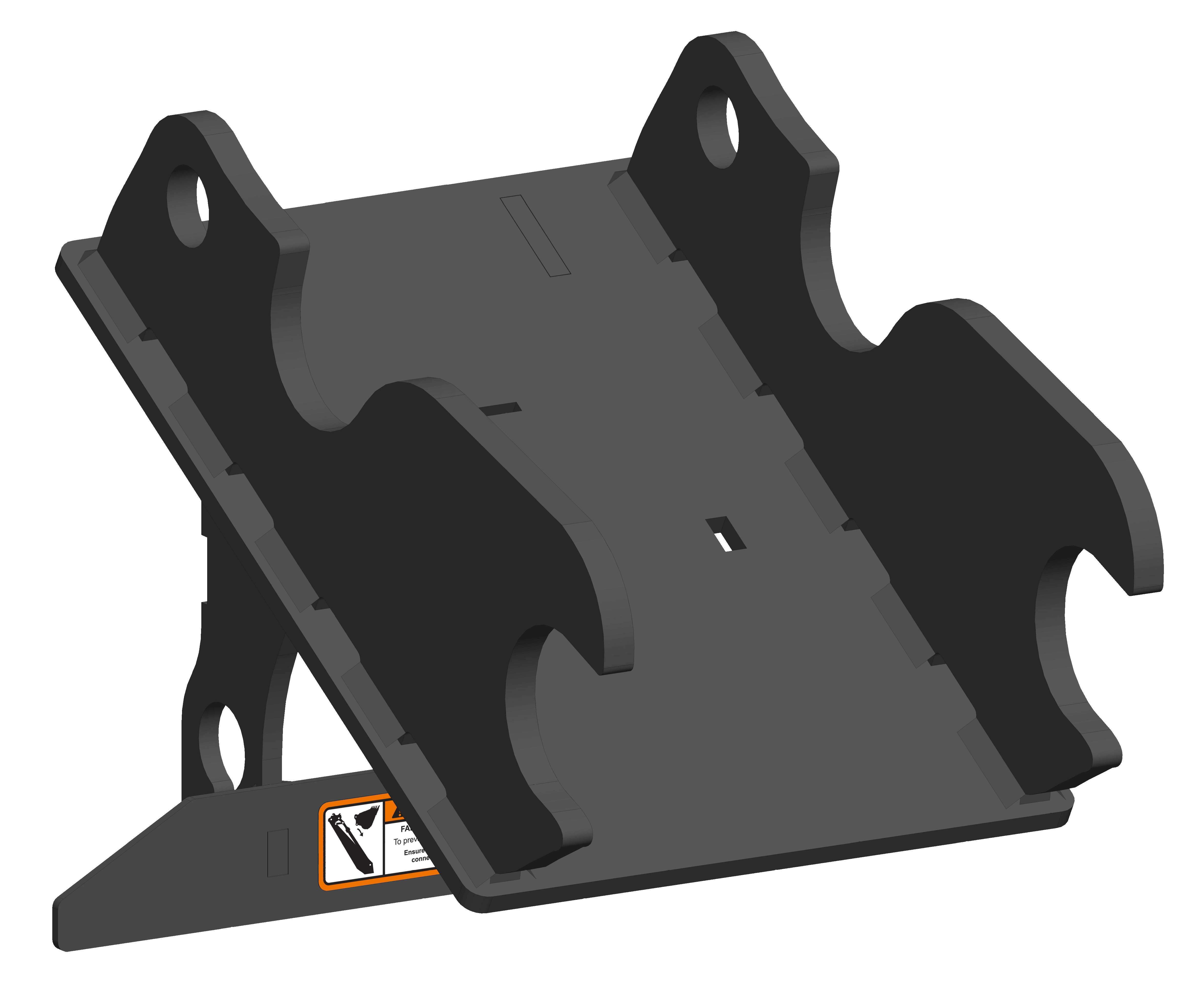 Mount that allows a T3 Post Driver to be used on Kubota KX080 machines.