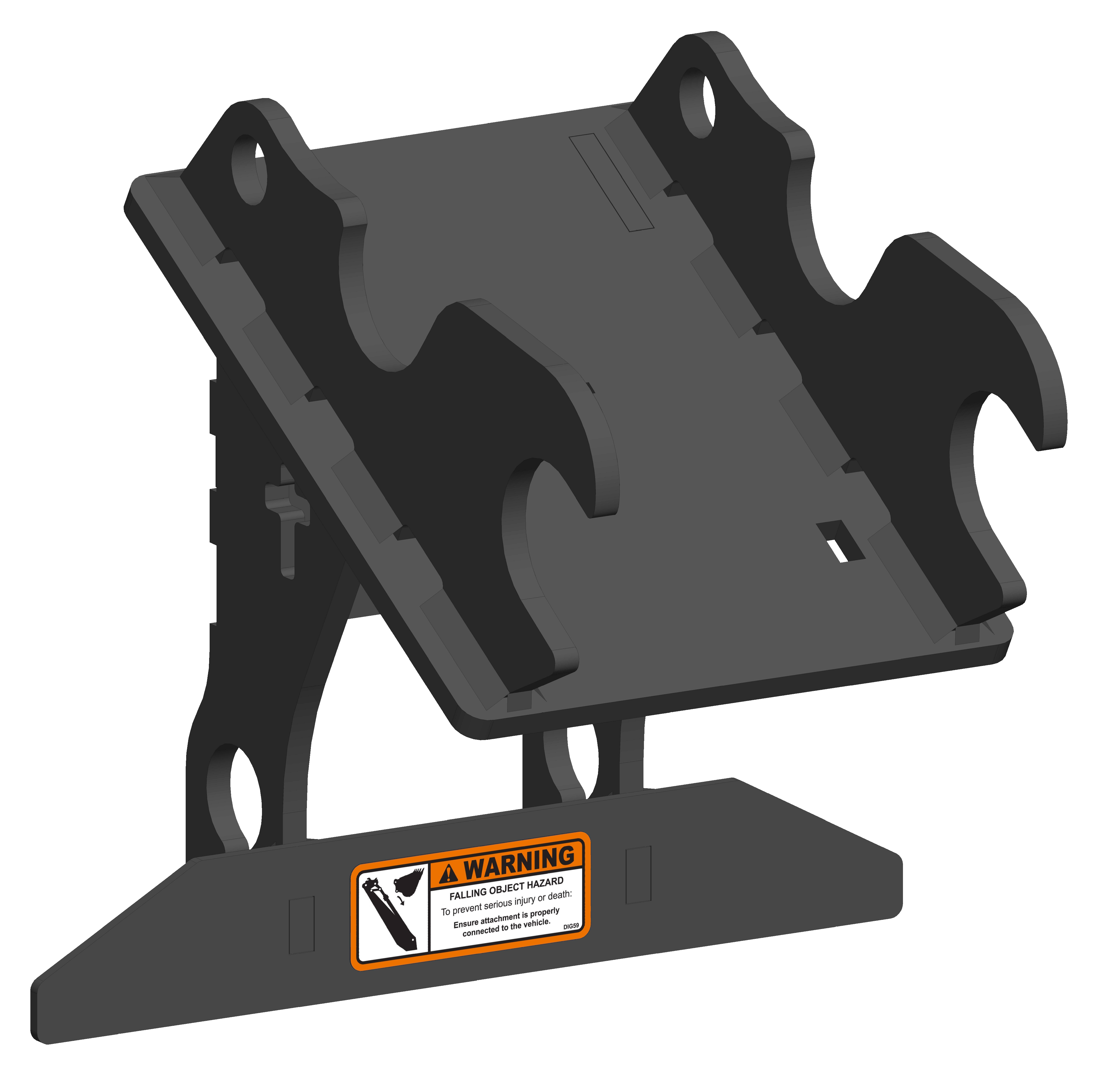 Mount that allows a T3 Post Driver to be used on Kubota KX030, KX033, KX040, KX71, KX91, KX121, U35, L39/45 machines.