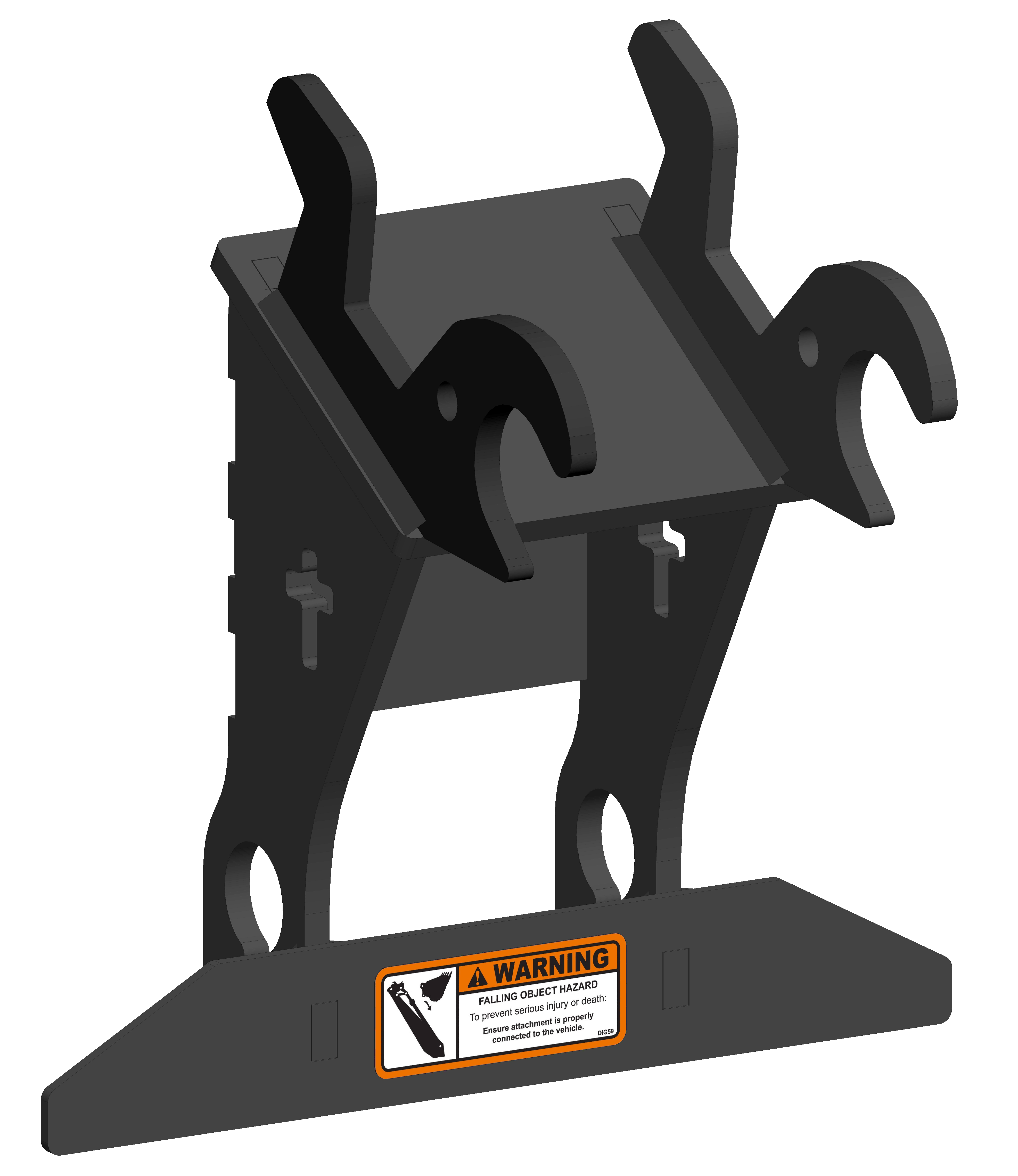 Mount that allows a T3 Post Driver to be used on John Deere 17D, 17G, and 17P machines.