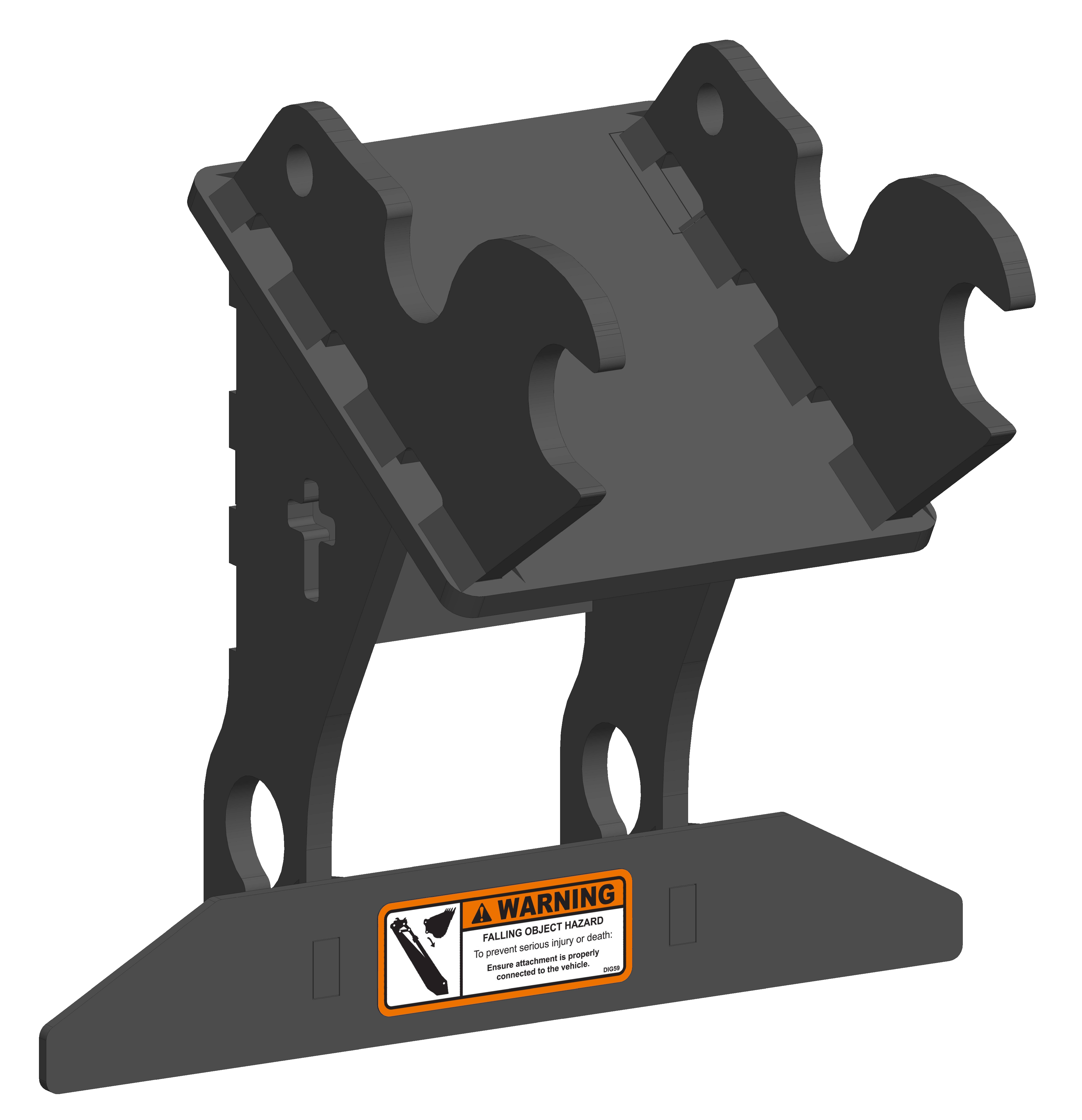 Mount that allows a T3 Post Driver to be used on Kubota U25, U27 machines.