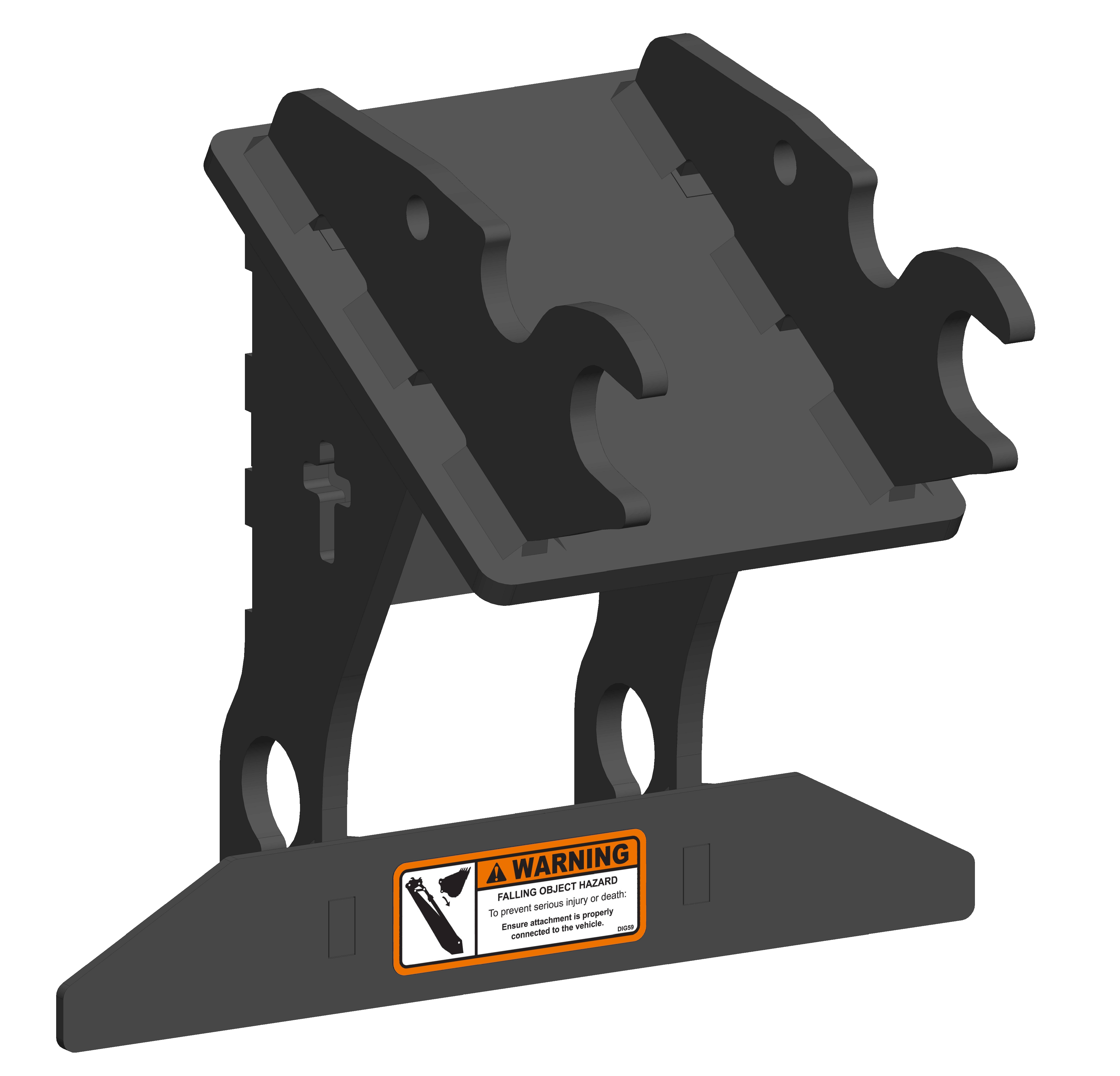 Mount that allows a T3 Post Driver to be used on Kubota KX018, KX141, U15, U17 machines.