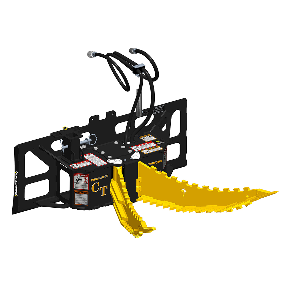 Intimidator CT Skid-Steer quick attach mount product image on white background with jaws open
