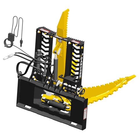 back of intimidator skid-steer mount with grapple product image with white background