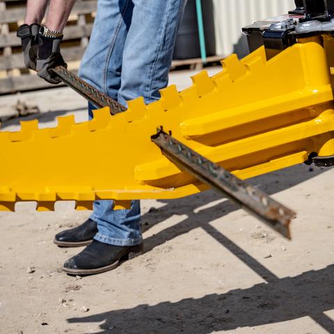 Straightening T-post using t-post straightener on Intimidator CT