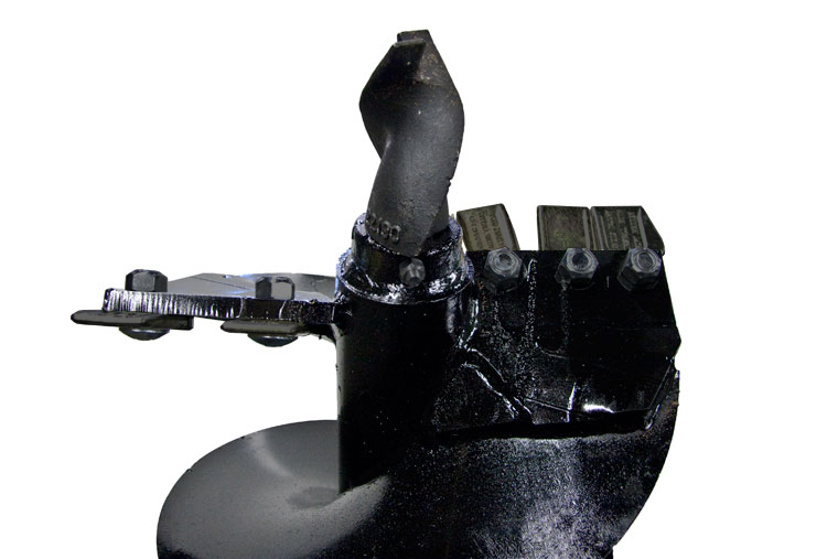 Tip of fab auger showing the point and teeth