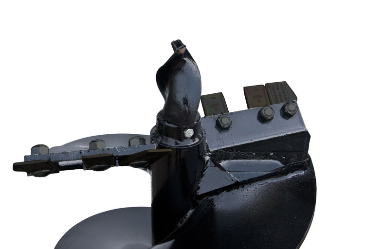 Tip of fab auger showing the point and teeth
