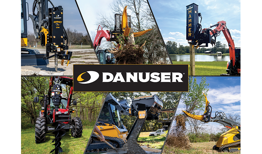collage of danuser attachments including Hornet, Intimidator, Hammer, EP, and Mega Mixer